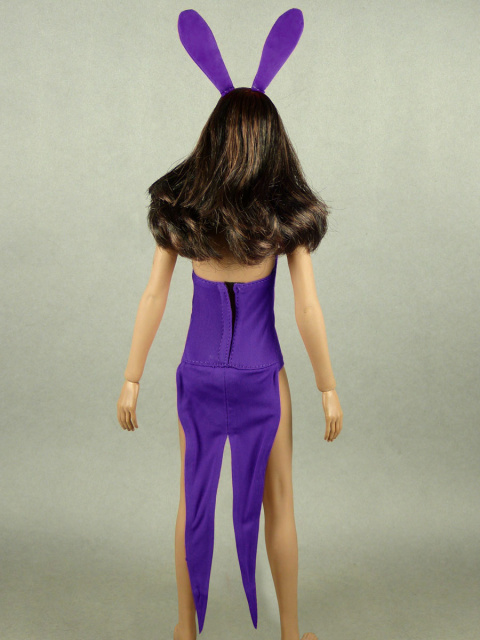 Pop Toys 1/6 Scale Female Sexy Bunny Waitress Costume Set - Purple